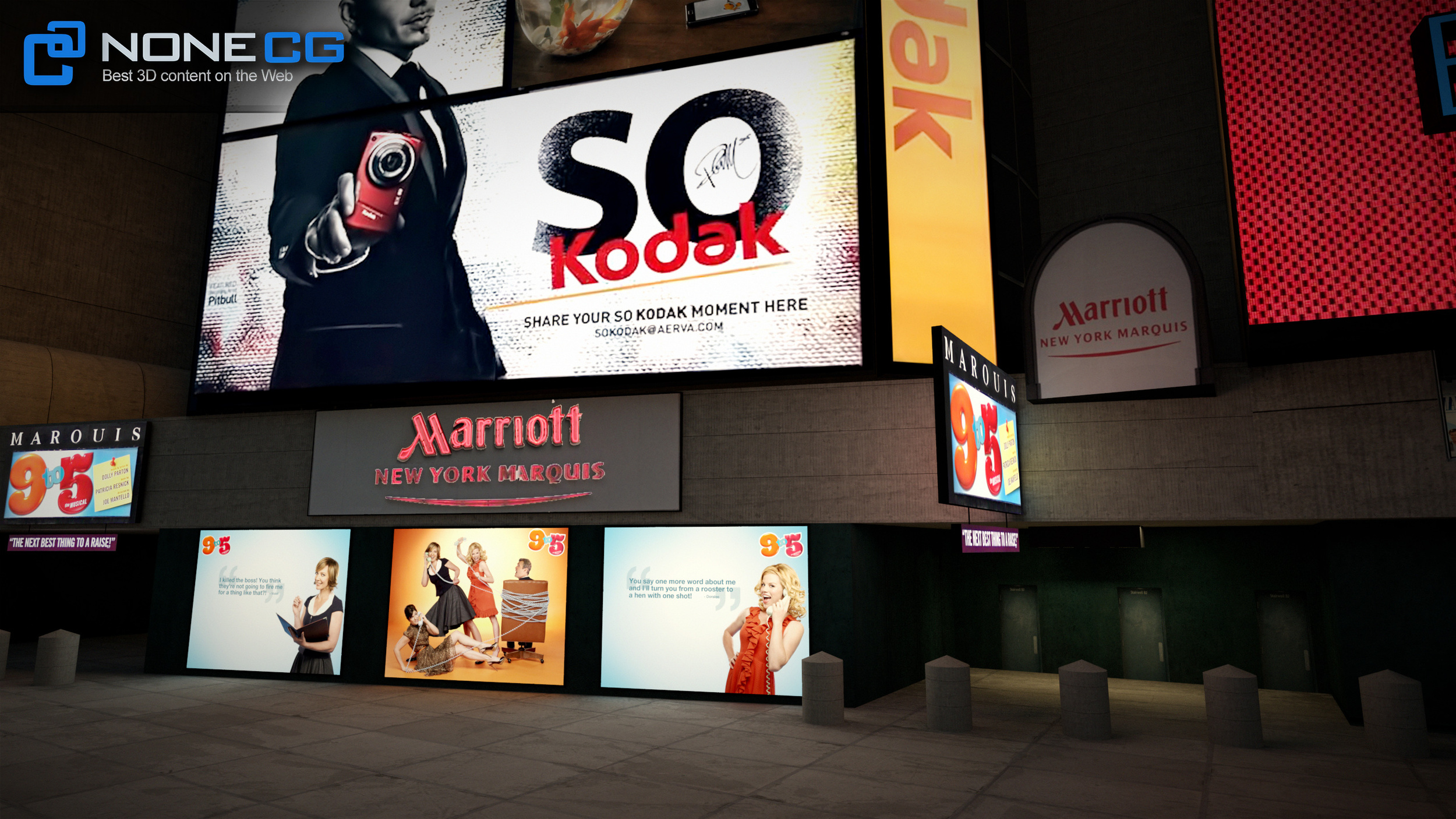 3D NYC Building Marriott Marquis » Download and buy 3D profestionnal ...
