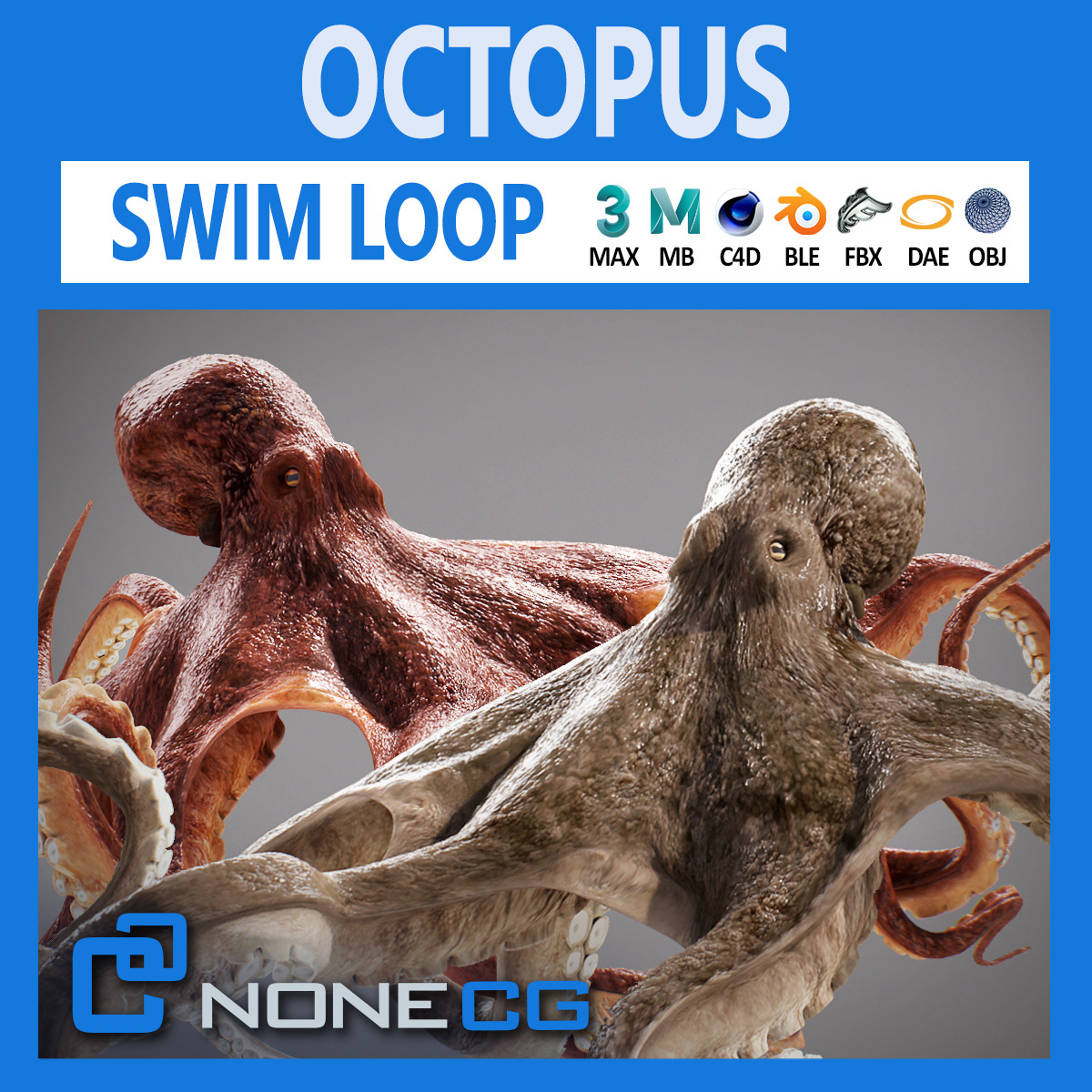Saltwater Fishing Octopus Lure 3D Model $12 - .3ds .blend .c4d